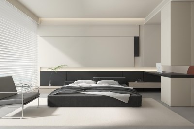 现代黑白灰卧室3D模型下载